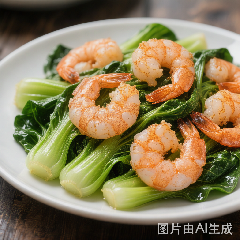 Shrimp and Baby Bok Choy 虾仁小白菜 — homemade Chinese food