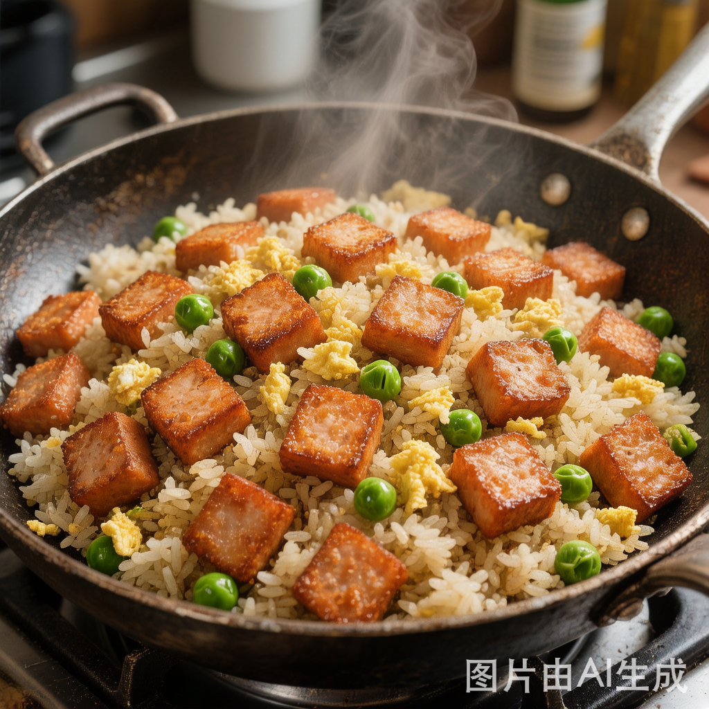 Spam Fried Rice (Hawaiian-Chinese) 午餐肉炒饭 — homemade Chinese food