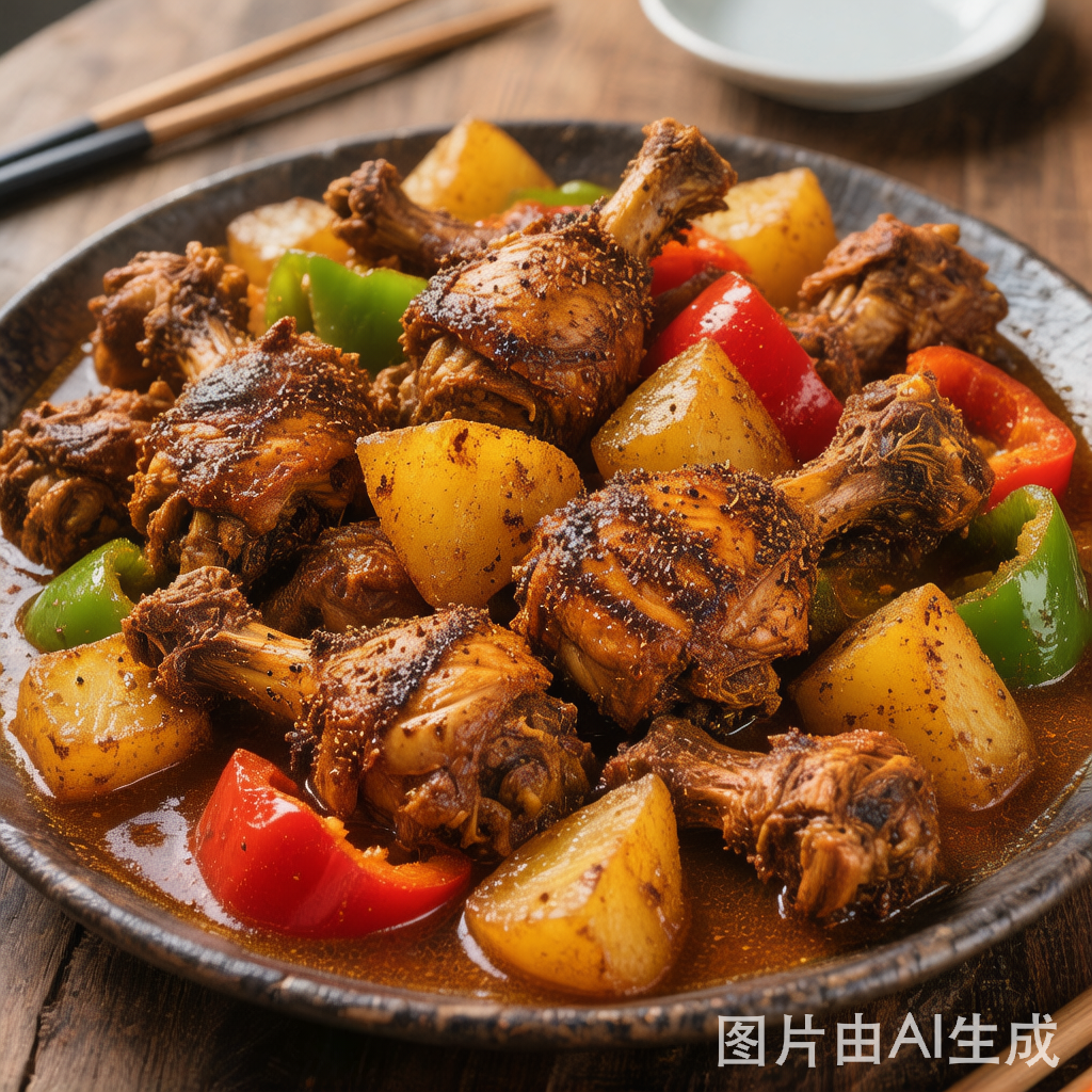 Xinjiang Big Plate Chicken (Da Pan Ji) 大盘鸡 — homemade Chinese food